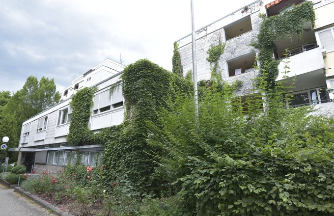 Gebäude des Karl-Walser-Hauses mit Grünstreifen