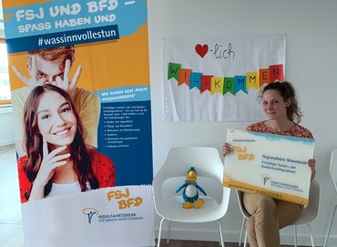 Regionalleitung Heather Attwood im neuen FSJ/BFD-Regionalbüro Mannheim